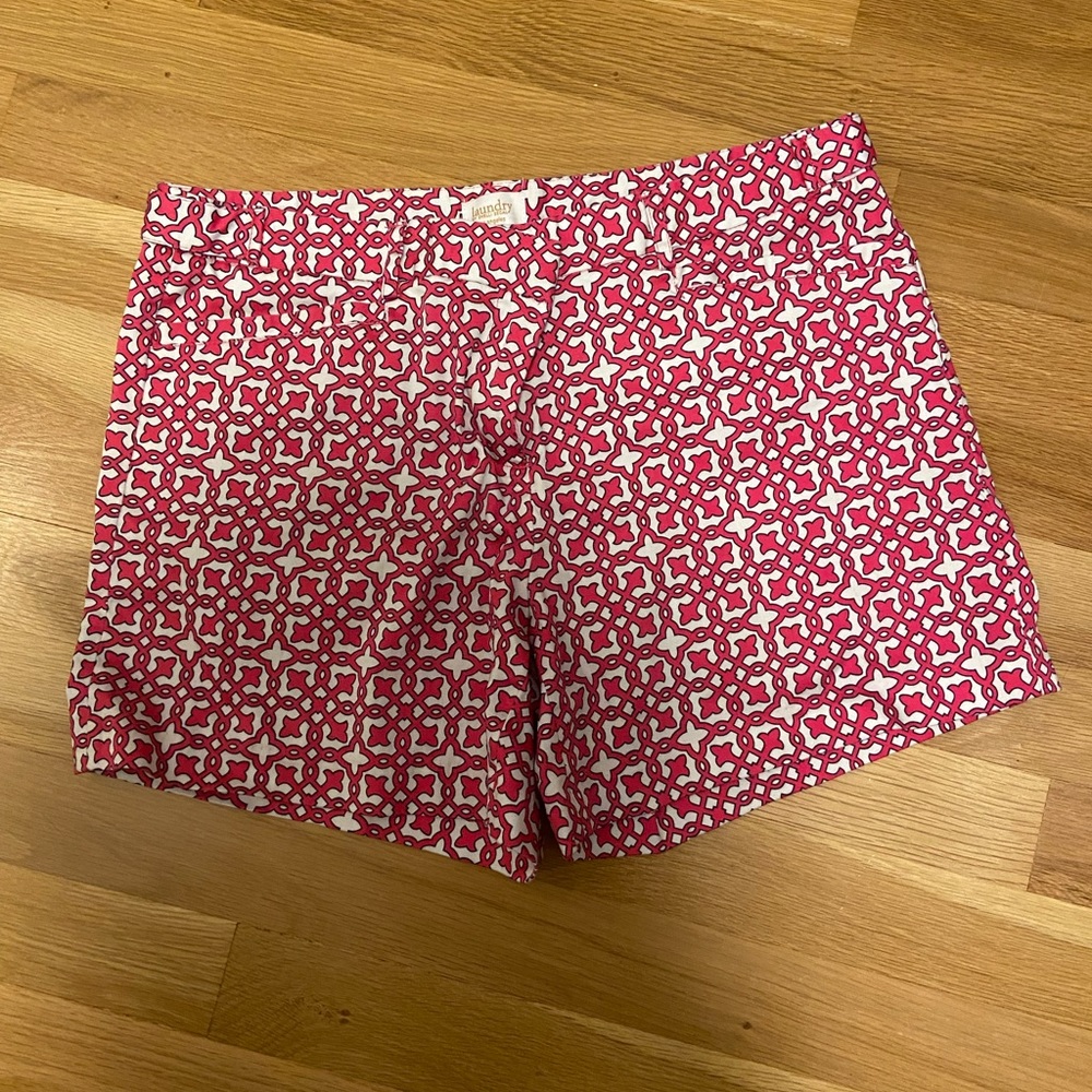 Laundry By Shelli Segal Pink and White Patterned Women's Shorts